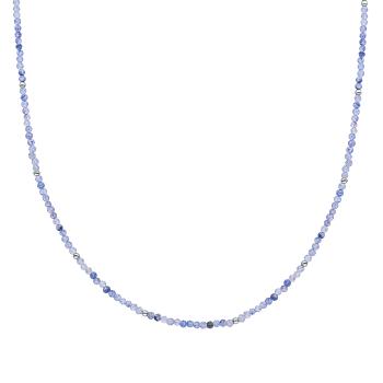 Sparkling Jewels Korálkový náhrdelník s modrým aventurinem NLK04S-G37