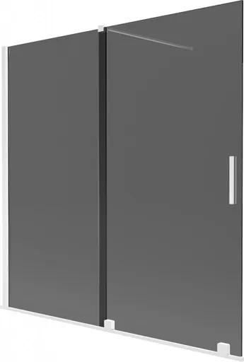 MEXEN/S Velar dvoukřídlá posuvná vanová zástěna 160 x 150, grafit, bílá 896-160-000-41-20
