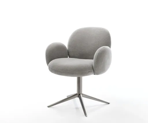 Jídelní židle Nube-Flex s područkami potahová látka Měkký šedá