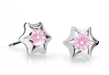 Cutie Jewellery Dětské náušnice z bílého zlata C2159-30-X-2 růžová