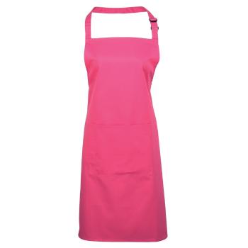 Premier Workwear Kuchyňská zástěra s laclem a kapsou - Hot pink