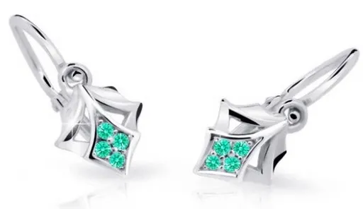 Cutie Jewellery Dětské náušnice z bílého zlata C2220-10-X-2 světle zelená