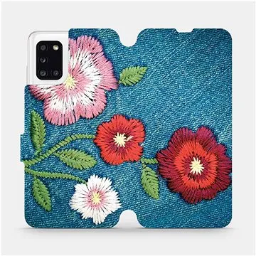 Flipové pouzdro na mobil Samsung Galaxy A31 - MD05P Džínové květy (5903516227051)