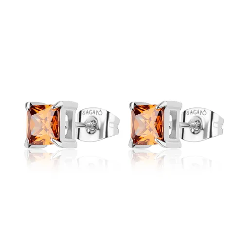 S'Agapõ Stylové ocelové náušnice s kubickými zirkony Stellar STK16