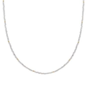 Sparkling Jewels Korálkový náhrdelník s labradoritem NLK04G-G18