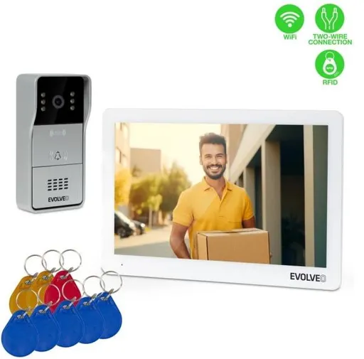 EVOLVEO DoorPhone 10-2W - 2 drátový videotelefon s aplikací 32GB pamětí