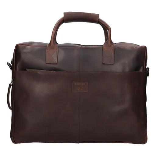 Pánská kožená taška na notebook Mustang Bruno - hnědá