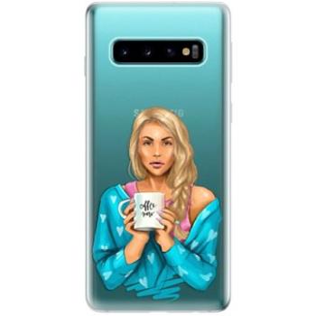 iSaprio Coffe Now - Blond pro Samsung Galaxy S10 (cofnoblo-TPU-gS10)