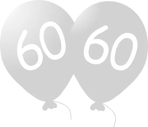 Balónek 60. narozeniny stříbrný metalický -