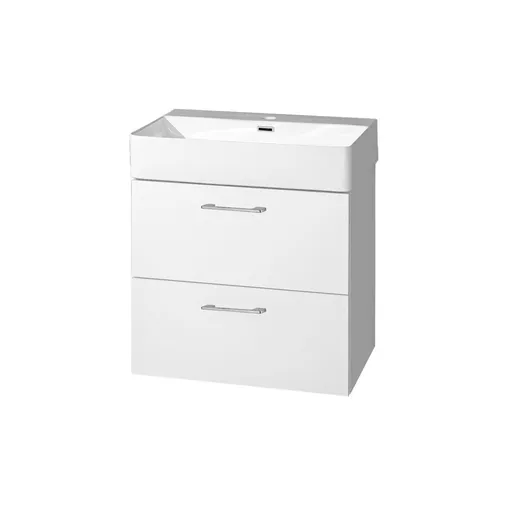 Mereo Leny, koupelnová skříňka s keramickým umyvadlem 60 cm, bíla, nové madlo CN811N