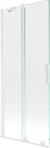 MEXEN/S Velar Dvoukřídlá posuvná vanová zástěna 85 x 150, transparent, bílá 896-085-000-01-20