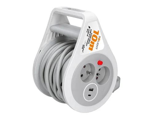 Prodlužovací kabel na bubnu - 2 zásuvky 10m SOLIGHT PB25C