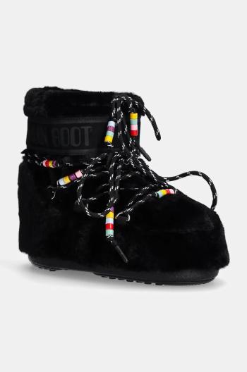 Sněhule Moon Boot MB ICON LOW FAUX FUR BEADS černá barva, 80D1409470 N001