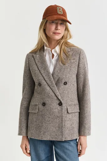 SAKO GANT REG DB WOOL TEXTURE BLAZER DEEP BROWN