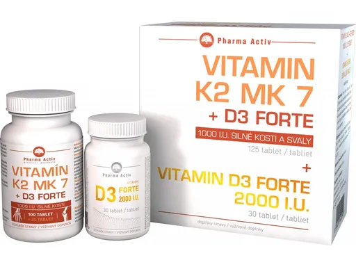 Pharma Activ Vitamín K2 MK7 + D3 FORTE 125 tablet + Vitamín D3 Forte 30 tablet