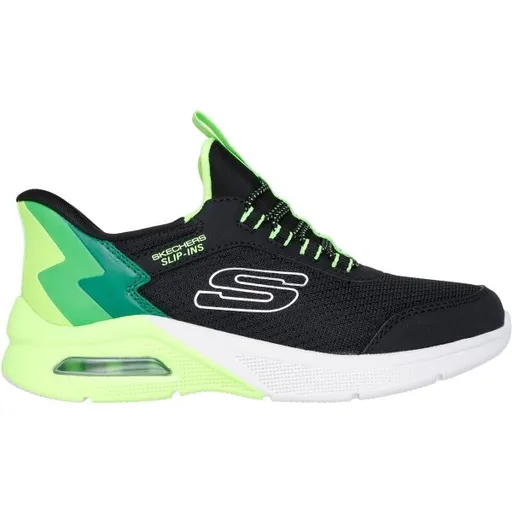 Skechers MICROSPEC MAX - BRISK STRIPE Dětská vycházková obuv, černá, velikost