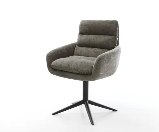 Jídelní židle Abelia-Flex s područkami bouclé měkký tmavě