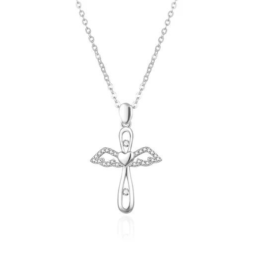 Agato Stříbrný náhrdelník s přívěskem Anděl AGT-N017W (řetízek, přívěsek)