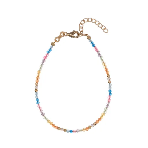 Alisia Pozlacený náramek s barevnými korálky jadeitu AL4934-Oro