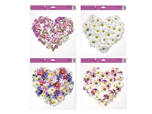 Okenní fólie 6865 srdce z květů 30x33,5 cm -