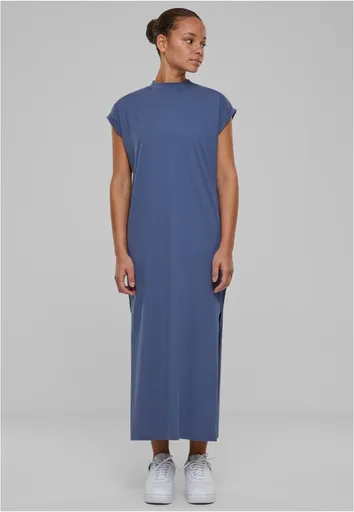 Urban Classics Ladies Long Extended Shoulder Dress vintageblue - XS