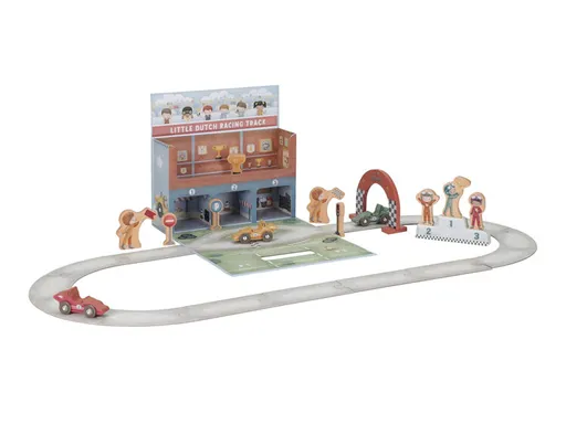 LITTLE DUTCH Dráha závodní s doplňky v kufříku
