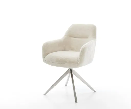 Jídelní židle Pejo-Flex plyšový manšestr krémovo-bílá křížová