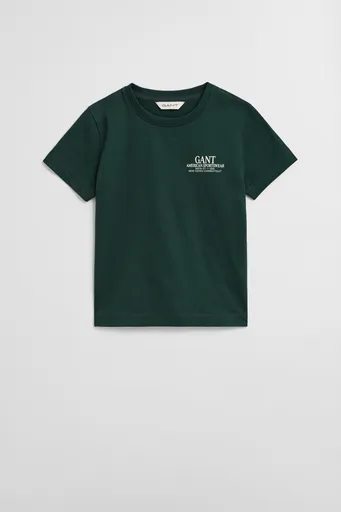 TRIČKO GANT GRAPHIC SS T-SHIRT TARTAN GREEN