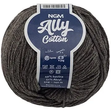 Bellatex s.r.o. Příze Ally cotton 50g - 056 hnědošedá (9085)