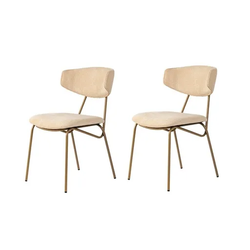 Sada jídelních židlí Nancy Beige and Gold, 2 ks