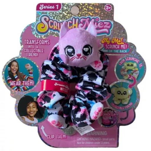 Alltoys Plyšová třpytivá gumička a zvířátko 2v1 ScrunchMiez