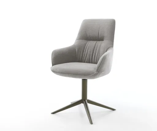 Jídelní židle Zelia-Flex s područkami potahová látka Měkký šedá