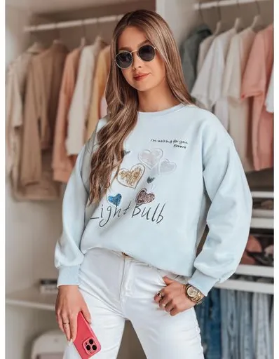 Dámská oversize mikina se srdíčky PINKNOTE modrá