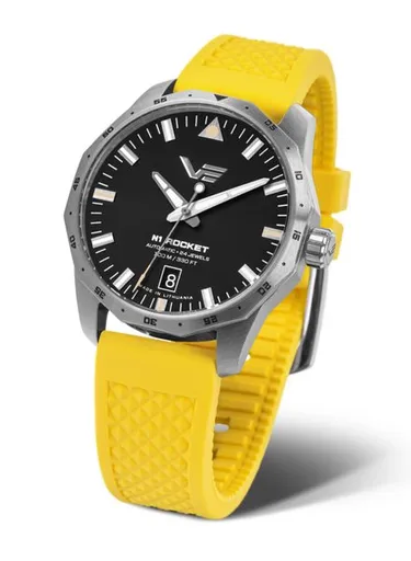 Vostok Europe N-1 Rocket Compact Automatic NH35-125A747S - Žlutý silikonový řemínek