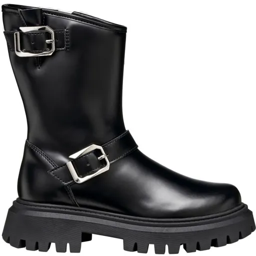 Geox J MAQUINNENS Dívčí zimní obuv, černá, velikost