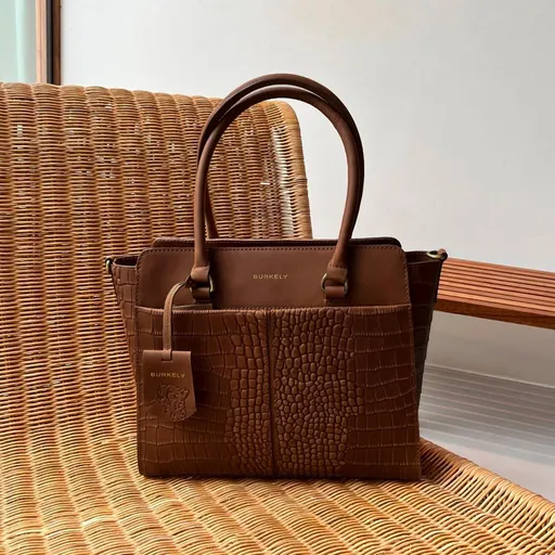 Dámská kožená kabelka Burkely Porte - hnědá