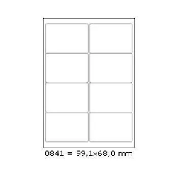 Samolepicí etikety 99,1 x 68 mm, 8 etiket, A4, 100 listů