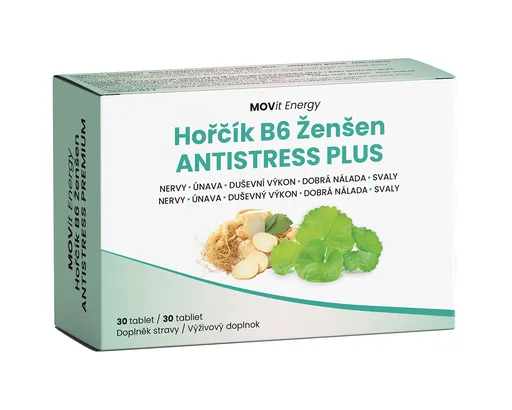 MOVit Energy Hořčík B6 Ženšen Antistress PLUS 30 tablet