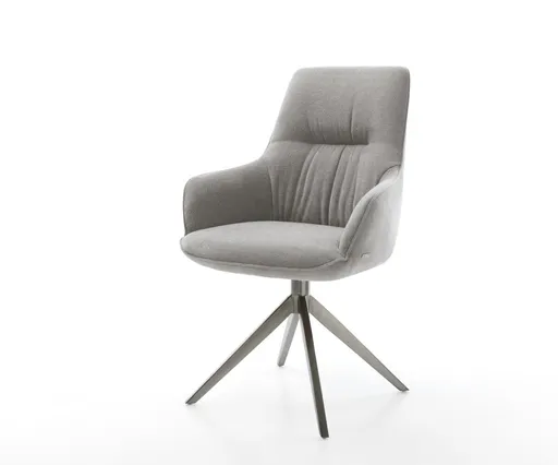 Jídelní židle Zelia-Flex s područkami potahová látka Měkký šedá