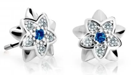 Cutie Jewellery Dětské náušnice z bílého zlata C2210-30-X-2 modrá