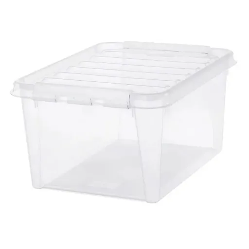 SmartStore Úložný box s bílými klipy Classic, 32 l, 32 l