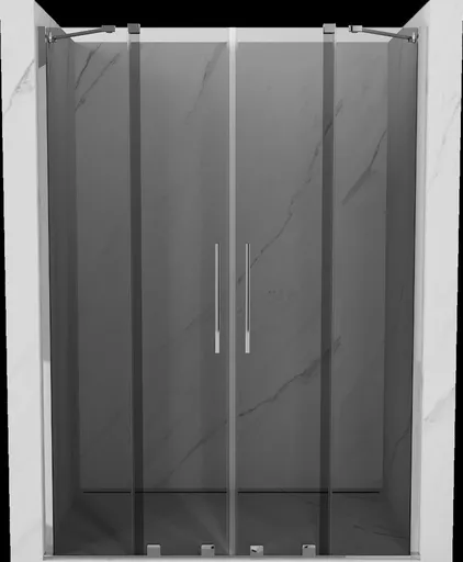 MEXEN/S Velar Duo posuvné sprchové dveře 150, grafit, chrom 871-150-000-42-01