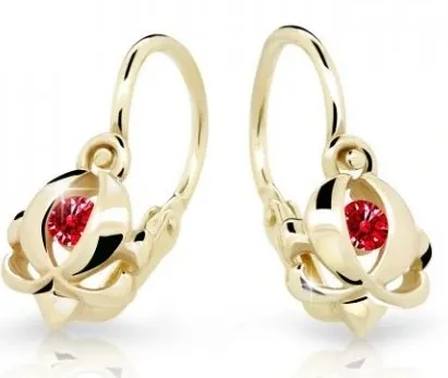 Cutie Jewellery Zlaté dětské náušnice C2218-10-X-1 červená
