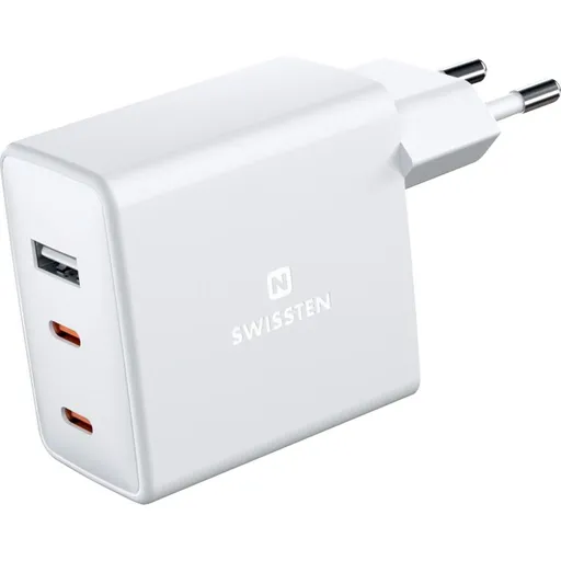 SÍŤ.ADAP.GaN 2x USB-C+1xUSB 70W SWISSTEN