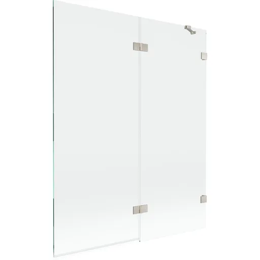 MEXEN/S Lunar vanová zástěna 2-křídlová pravá 140 x 150, transparent, nikl kartáčovaný 897-140-100-97-00-P