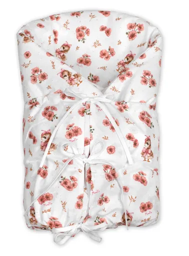 Baby Nellys Klasická retro zavinovačka LALLY šněrovací s výplní, Kačenky, růžová/bílá