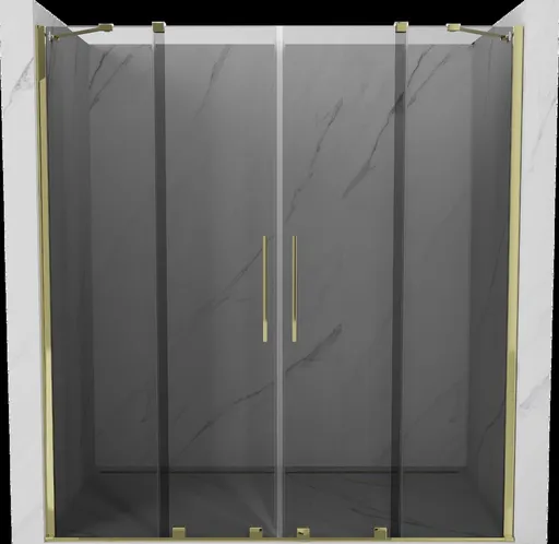 MEXEN/S Velar Duo posuvné sprchové dveře 200, grafit, zlatá 871-200-000-42-50
