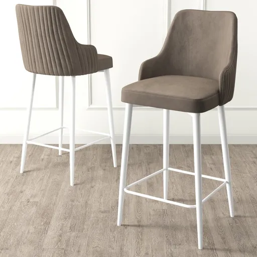 Bar Stool Set (6 Pieces) Enox - Cappuccino, White