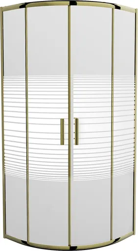 MEXEN Rio sprchový kout čtvrtkruh 70 x 70, pruhy, zlatá 863-070-070-50-20