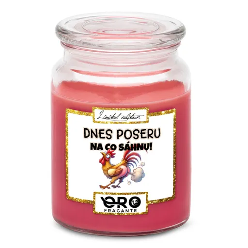 Svíčka Poseru na co sáhnu (Vůně svíčky: Višně v čokoládě)